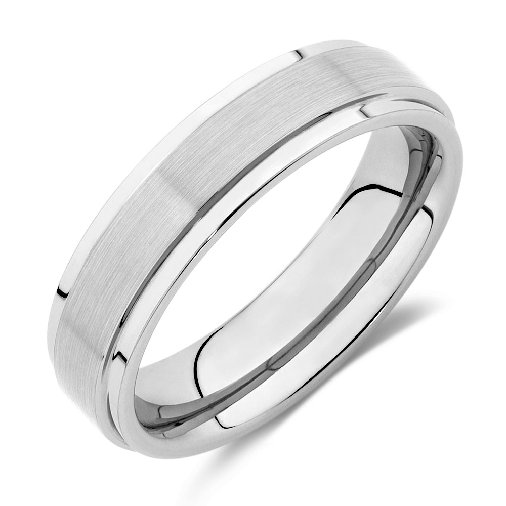 Patterned Ring in White Tungsten Patterned Ring in White Tungsten