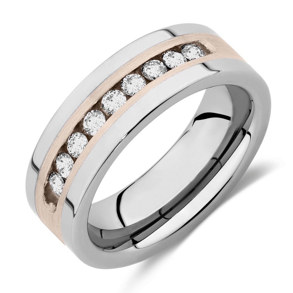 Men's Ring with 1/2 Carat TW of Diamonds in Gray Tungsten