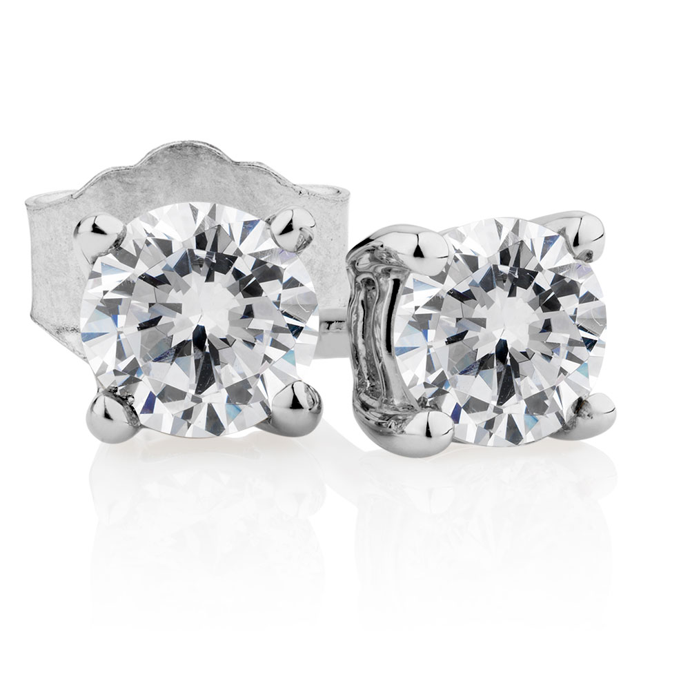 Classic Stud Earrings with 1/2 Carat TW of Diamonds in 14kt White Gold