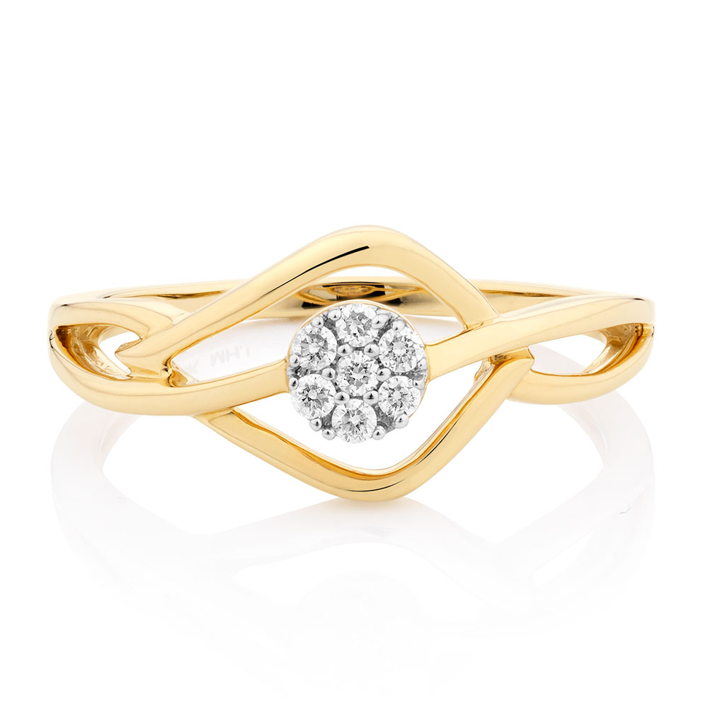 Promise Ring with 1/10 Carat TW of Diamonds in 10kt Yellow Gold