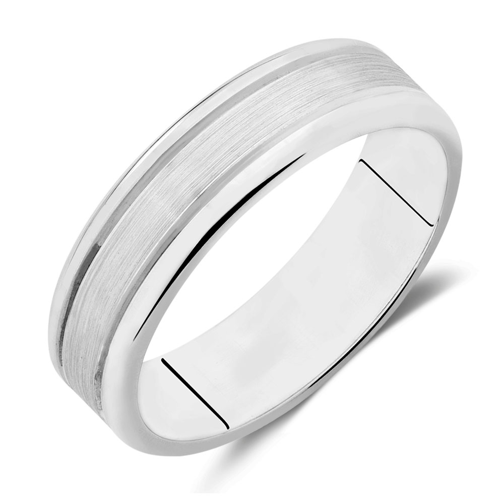 Men's Wedding Band in 10kt White Gold