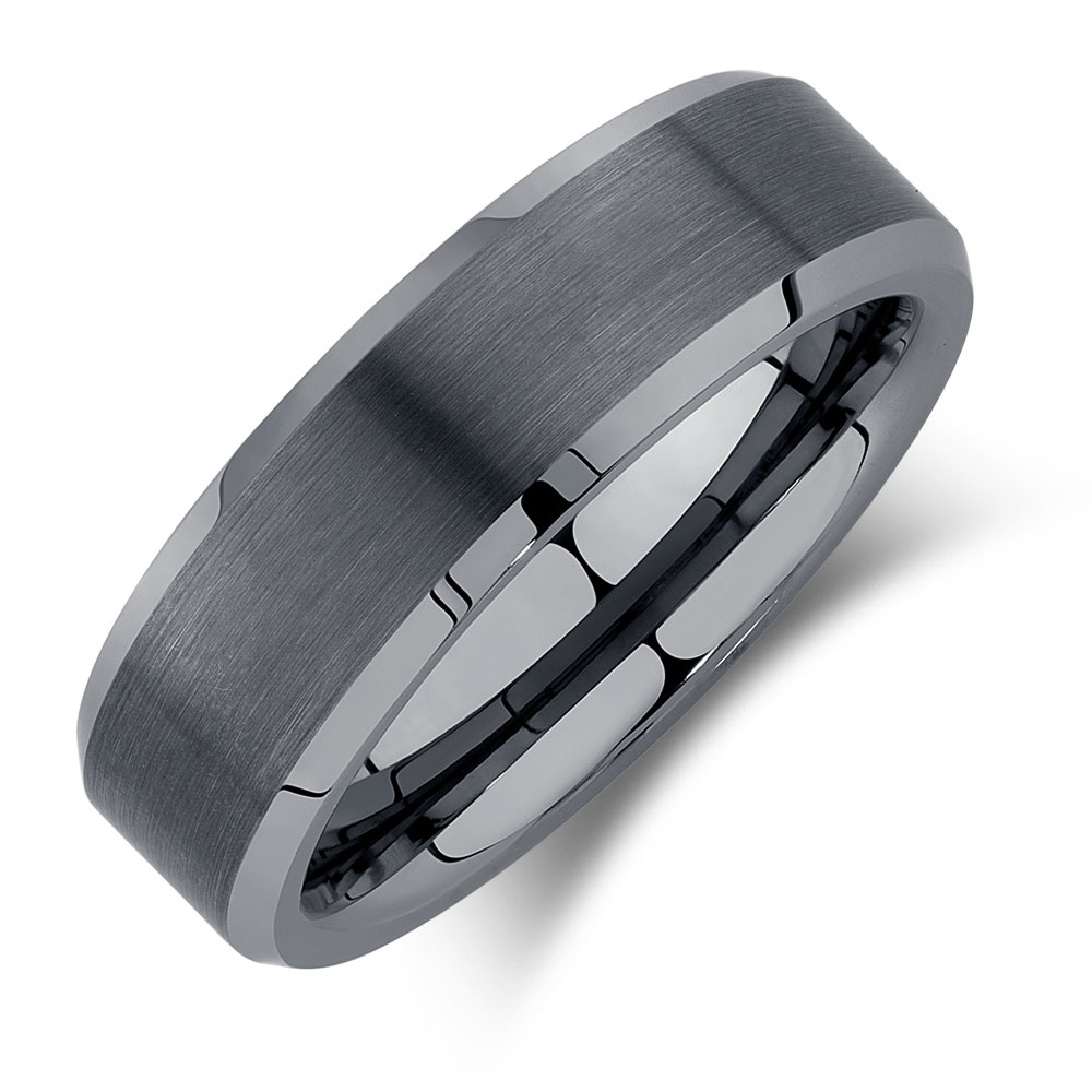 7mm Men's Ring in Gray Tungsten