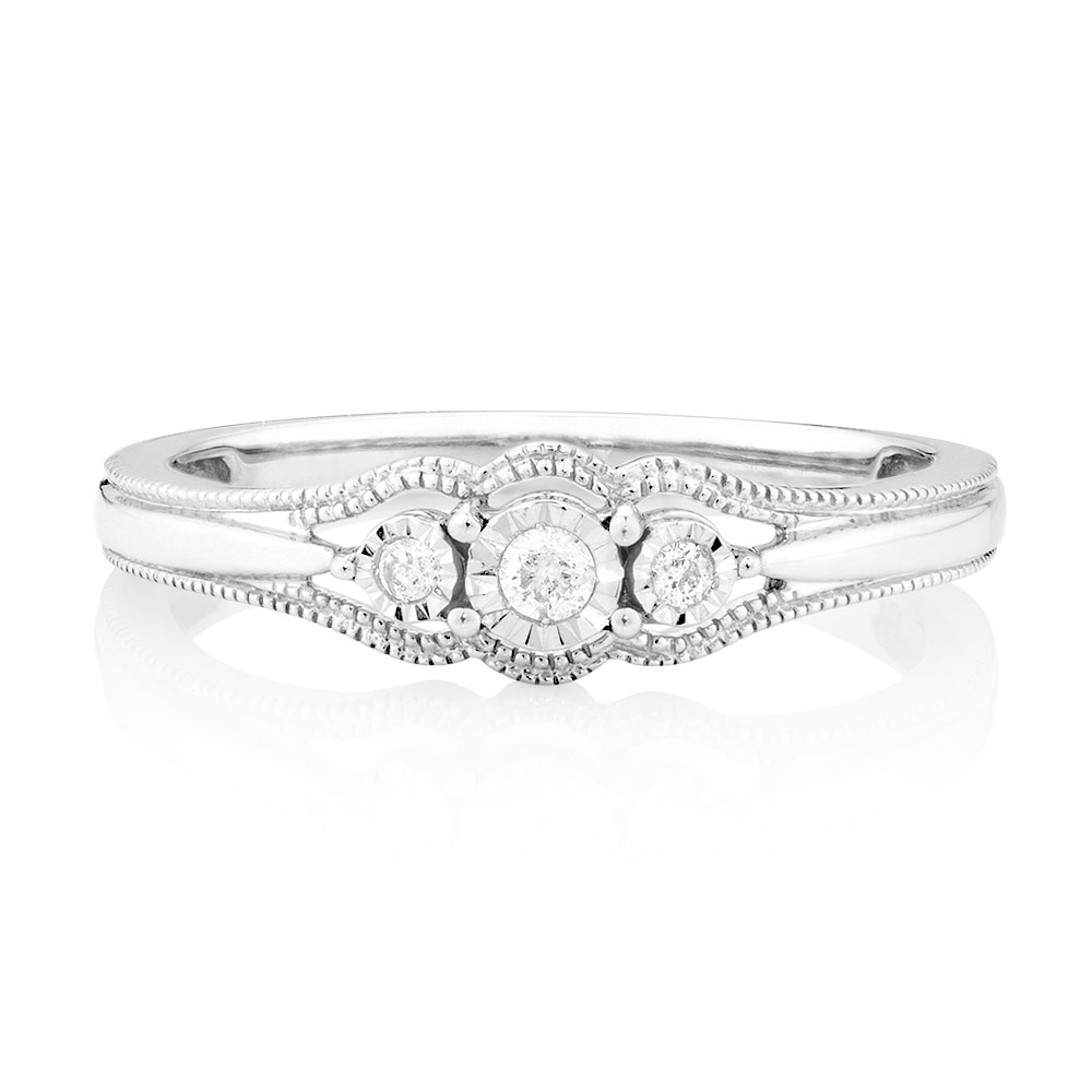 Promise Ring with 1/20 Carat TW of Diamonds in Sterling Silver