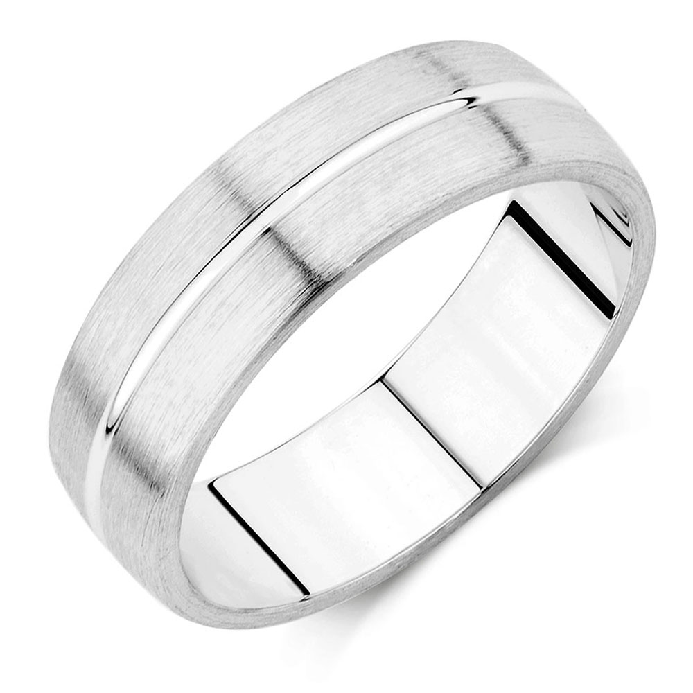 Mens 10Kt White Gold Wedding Bands 9Mm heartlandesign