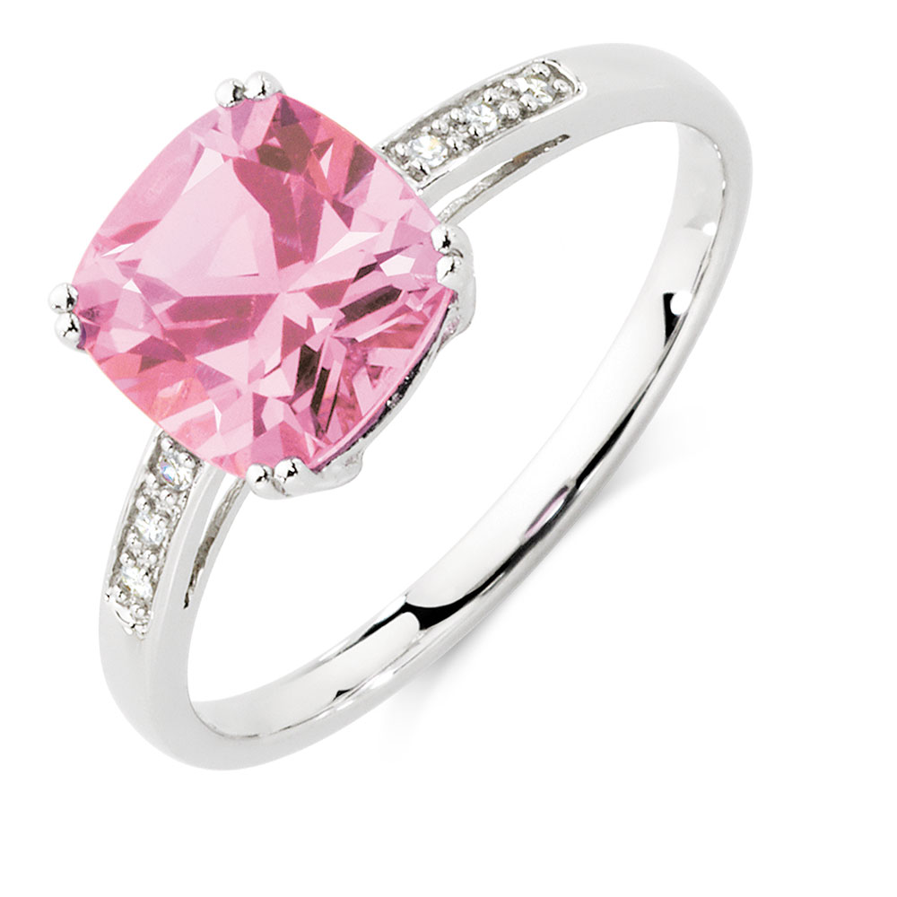 Wedding Ring Ping Ideas Ring With Created Pink Shire Diamonds In 10kt White Gold