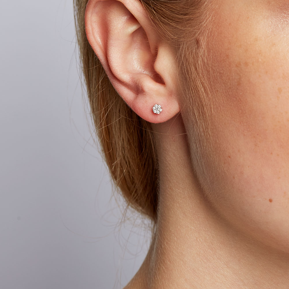 Cer Stud Earrings With 1 10 Carat Tw Of Diamonds In 10kt White Gold