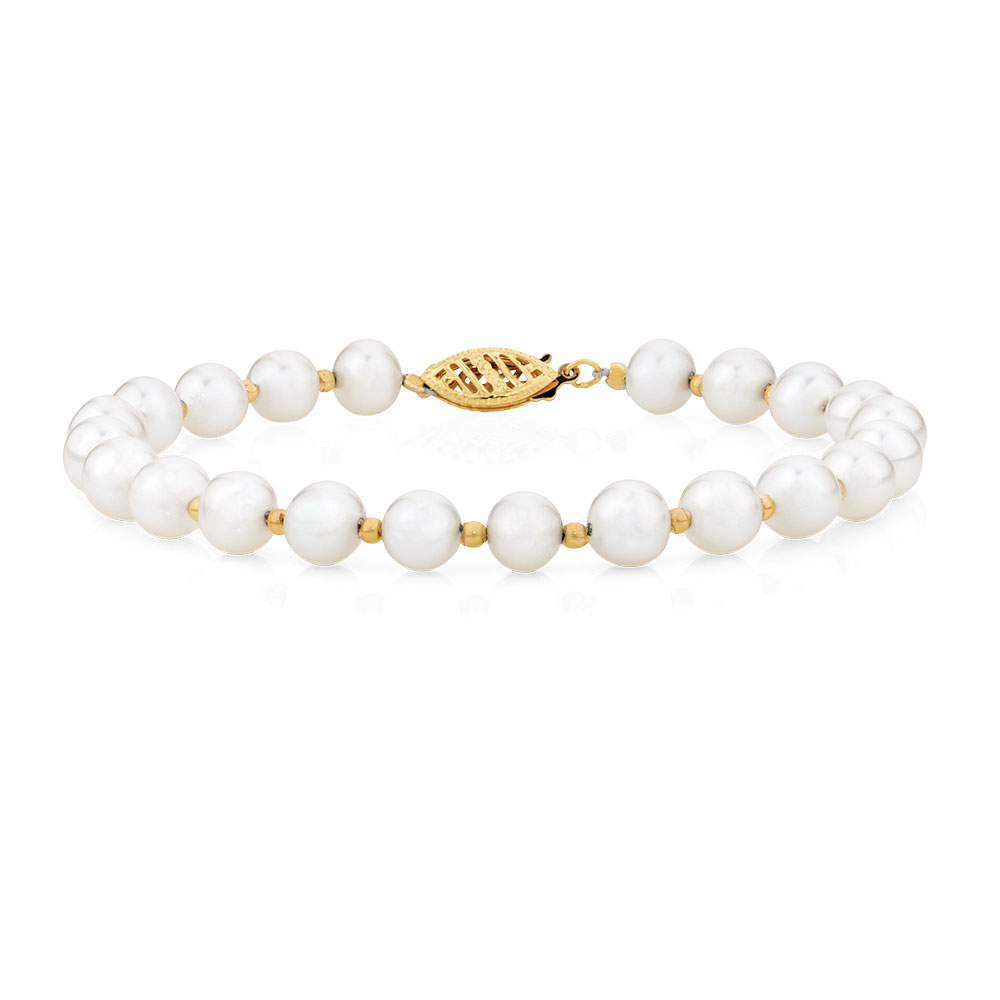 Bangle necklace with pearl gold