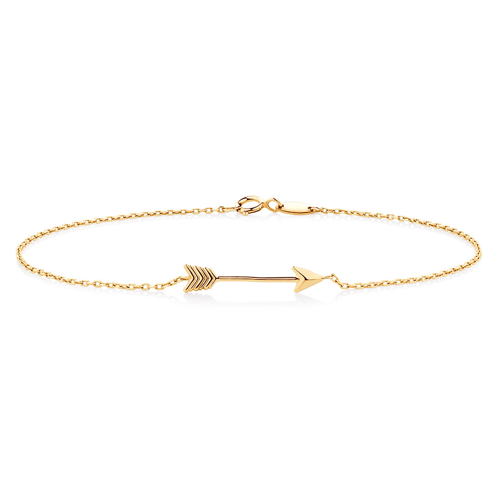 19cm (7.5") Arrow Bracelet in 10kt Yellow Gold