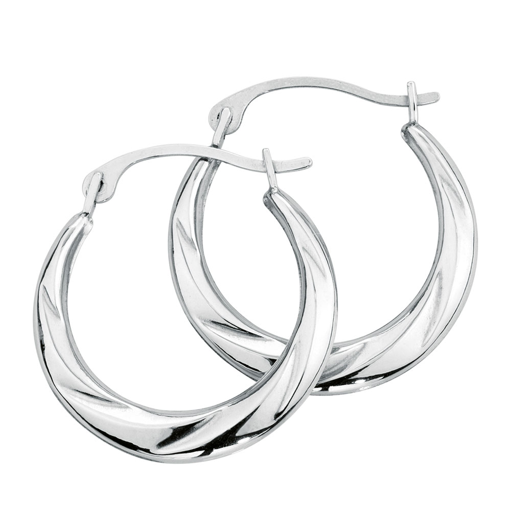 Hoop Earrings In 10kt White Gold