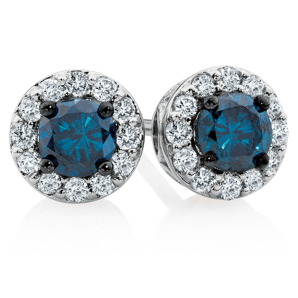 City Lights Stud Earrings With 1 2 Carat Tw Of White Enhanced Blue City Lights Stud Earrings With 1 2 Carat Tw Of White Enhanced Blue Diamonds In 10kt Gold